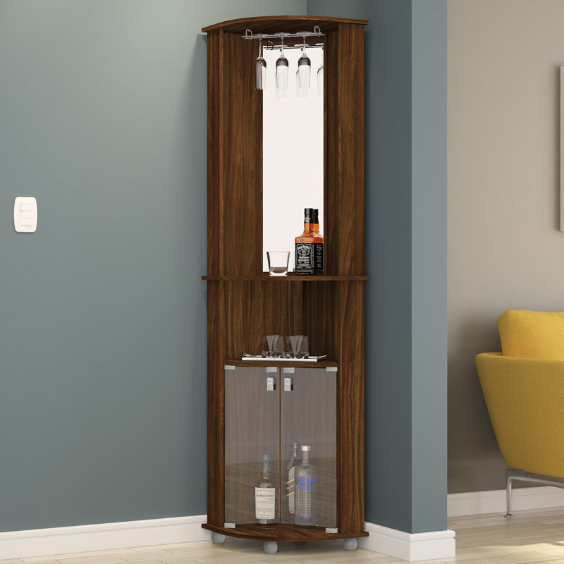 Boahaus Corner Bar Cabinet With Mirrored Wall Amp Reviews